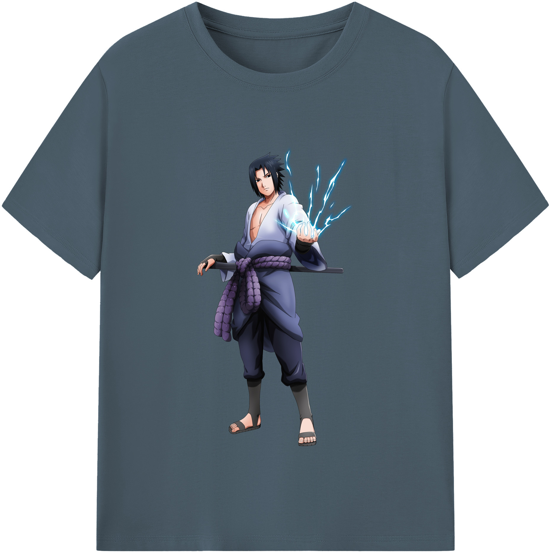 （画像用） NARUTO -ナルト- うちは サスケ Uchiha Sasuke 綿100％半袖Tシャツ（フロントプリント）
